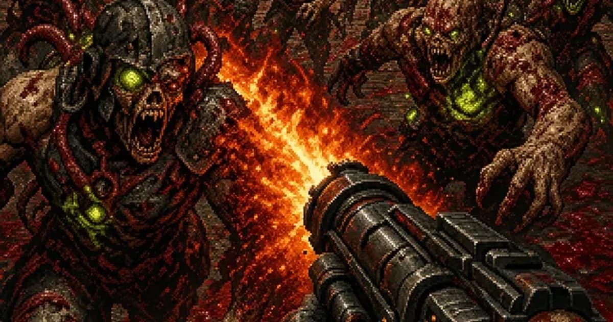 Landscape pixel art Deadrot key art
